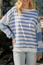 Load image into Gallery viewer, Striped Casual Drop Shoulder Pullover Sweatshirt