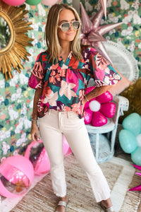 Erica Print Puff Sleeve Blouse