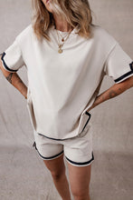 Load image into Gallery viewer, Apricot Contrast Trim Tee and Shorts Set