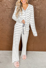 Load image into Gallery viewer, Striped Print Long Sleeve and Pants Pajamas Set