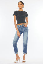 Load image into Gallery viewer, High Rise Cuffed Slim Straight Jeans