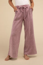 Load image into Gallery viewer, Acid Wash Fleece Palazzo Sweatpants with Pockets