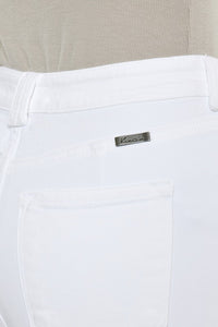 High Rise White Flare Jeans