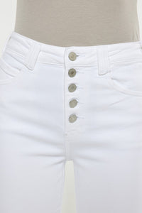 High Rise White Flare Jeans