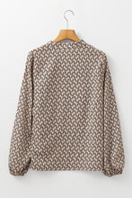 Load image into Gallery viewer, Adeline Khaki Geometric Print  Blouse