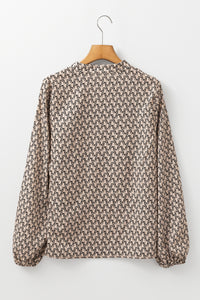 Adeline Khaki Geometric Print  Blouse