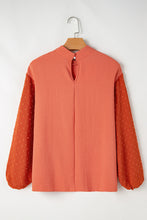 Load image into Gallery viewer, Orange Swiss Dot Balloon Sleeve Loose Blouse