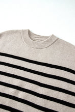 Load image into Gallery viewer, Apricot Stripe Boxy Knitted Round Neck Sweater Tank