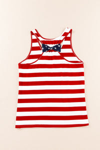 and White Stripes Sleeveless Racerback Tank