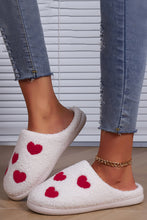 Load image into Gallery viewer, White Valentines Day Hearts Plush House Slippers