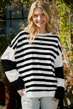 Load image into Gallery viewer, Striped Casual Drop Shoulder Pullover Sweatshirt