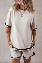 Load image into Gallery viewer, Apricot Contrast Trim Tee and Shorts Set