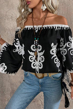 Load image into Gallery viewer, Camila Black Tribal Printed Blouse