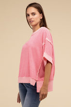 Load image into Gallery viewer, Courtney-Contrast Trim Top Stitching Drop Shoulder Top
