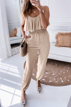 Load image into Gallery viewer, Ashley- Spaghetti Straps Ruffles Overlay Smocked Jogger Jumpsuit