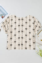 Load image into Gallery viewer, Brielle Bow Print Puff Short Sleeve Top