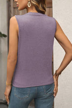 Load image into Gallery viewer, Khaki Solid V Neck Pleat Sleeveless Shirt