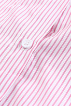 Load image into Gallery viewer, Black Striped Casual Shirred Cuffs Shirt