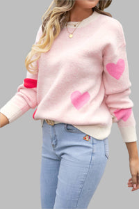 Cora Heart Print Knit Sweater