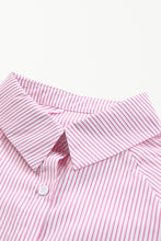 Load image into Gallery viewer, Black Striped Casual Shirred Cuffs Shirt