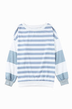 Load image into Gallery viewer, Striped Casual Drop Shoulder Pullover Sweatshirt