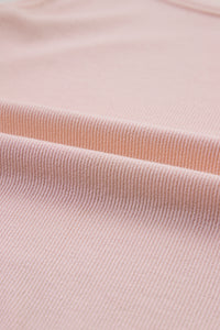 Apricot Pink Plain Ruched Side Slim Tank Top