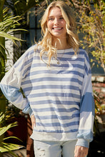 Load image into Gallery viewer, Striped Casual Drop Shoulder Pullover Sweatshirt