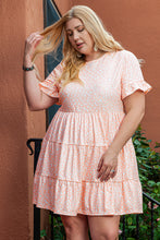 Load image into Gallery viewer, Pink Cheetah Print Tiered Ruffled Plus Size Dress