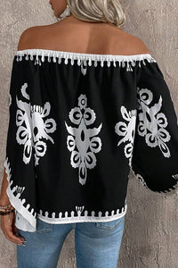 Camila Black Tribal Printed Blouse