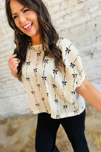 Load image into Gallery viewer, Brielle Bow Print Puff Short Sleeve Top