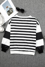 Load image into Gallery viewer, Striped Casual Drop Shoulder Pullover Sweatshirt