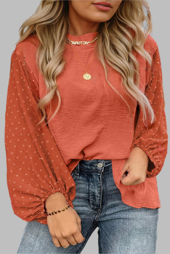 Emily Orange Swiss Dot Blouse