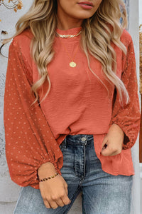 Emily Orange Swiss Dot Blouse