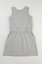 Load image into Gallery viewer, Gray Sleeveless Drawstring Waist Mini Dress