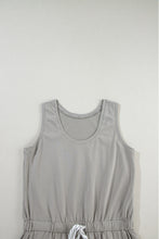 Load image into Gallery viewer, Gray Sleeveless Drawstring Waist Mini Dress