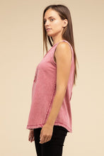 Load image into Gallery viewer, Olivia: Half-Button Raw Edge Sleeveless  Top