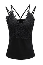 Load image into Gallery viewer, Casual Lace Overlay Strappy Hollow Out Camisole Top