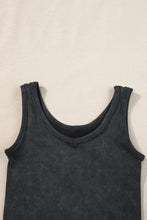 Load image into Gallery viewer, Black Ribbed Seamless Cropped Tank Top
