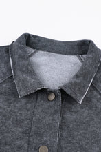 Load image into Gallery viewer, Gray Vintage Washed Flap Pocket Button Shacket