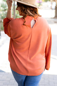 Emily Orange Swiss Dot Blouse