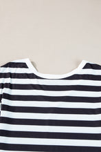 Load image into Gallery viewer, Black Striped V Neck Ruffle Sleeve Top