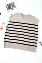 Load image into Gallery viewer, Apricot Stripe Boxy Knitted Round Neck Sweater Tank