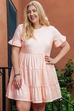 Load image into Gallery viewer, Pink Cheetah Print Tiered Ruffled Plus Size Dress