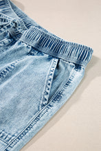 Load image into Gallery viewer, Myosotis Mineral Wash Drawstring Waist Loose Straight Denim Pants