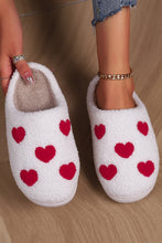 Load image into Gallery viewer, White Valentines Day Hearts Plush House Slippers