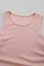 Load image into Gallery viewer, Apricot Pink Plain Ruched Side Slim Tank Top