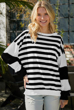 Load image into Gallery viewer, Striped Casual Drop Shoulder Pullover Sweatshirt