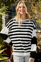 Load image into Gallery viewer, Striped Casual Drop Shoulder Pullover Sweatshirt