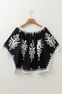 Camila Black Tribal Printed Blouse