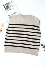 Load image into Gallery viewer, Apricot Stripe Boxy Knitted Round Neck Sweater Tank